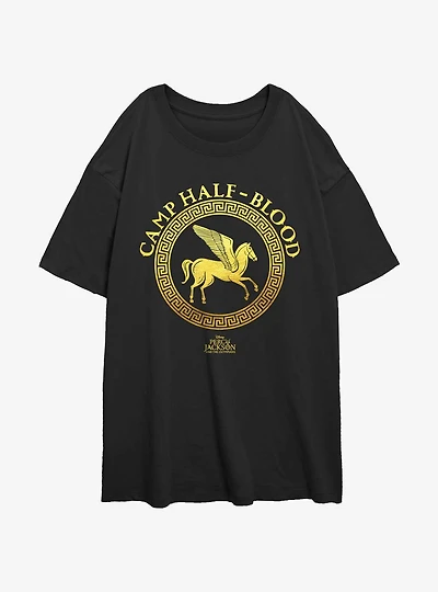 Disney Percy Jackson And The Olympians Camp Half Blood Emblem Logo Girls Oversized T-Shirt