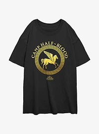 Disney Percy Jackson And The Olympians Camp Half Blood Emblem Logo Girls Oversized T-Shirt