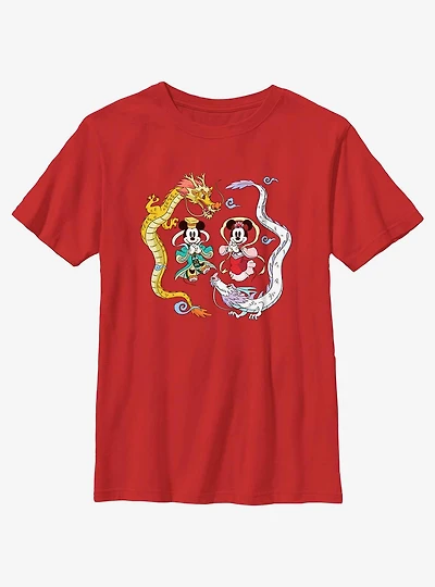 Disney Mickey Mouse Minnie And Dragons Youth T-Shirt