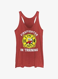 Disney Mickey Mouse Donald Firefighter Training Womens Tank Top