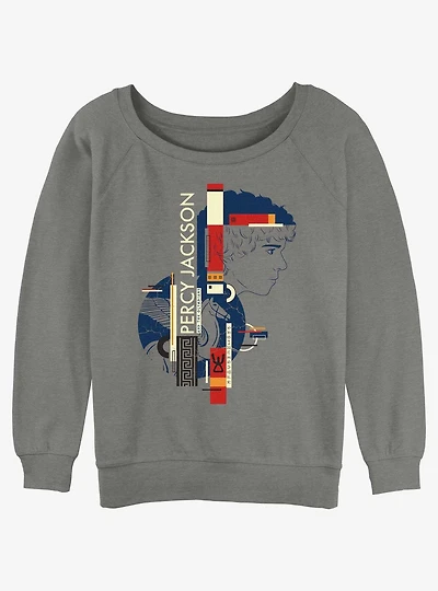 Disney Percy Jackson And The Olympians Pegasus Geometric Womens Slouchy Sweatshirt