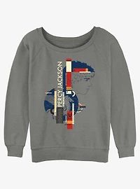Disney Percy Jackson And The Olympians Pegasus Geometric Womens Slouchy Sweatshirt