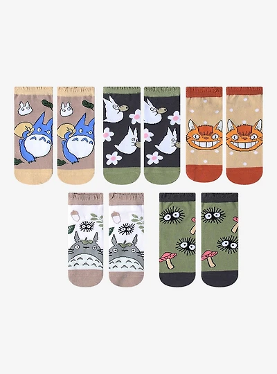 Studio Ghibli® My Neighbor Totoro Cottagecore No-Show Socks 5 Pair