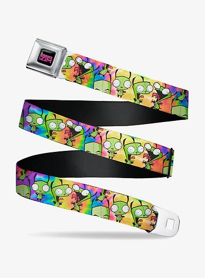 Invader Zim GIR Poses Scattered Tie Dye Seatbelt Belt