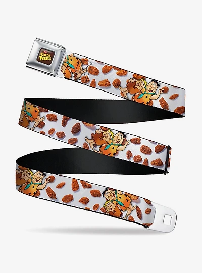 The Flintstones Cocoa Pebbles Fred And Barney Pose And Cereal Seatbelt Belt