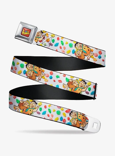 The Flintstones Fruity Pebbles Fred And Barney Pose And Cereal Seatbelt Belt