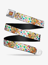 The Flintstones Fruity Pebbles Fred And Barney Pose And Cereal Seatbelt Belt