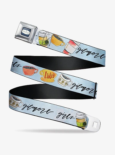 Gilmore Girls Luke's Coffee Shop Icons And Script Seatbelt Belt
