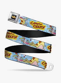 Cow And Chicken Title Logo And Character Poses Seatbelt Belt