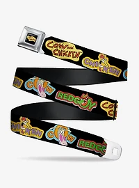 Cow And Chicken Title Logo And Poses With Guy Seatbelt Belt