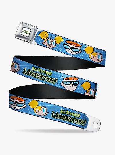 Dexter's Laboratory Title Logo With Dexter And Dee Dee Seatbelt Belt