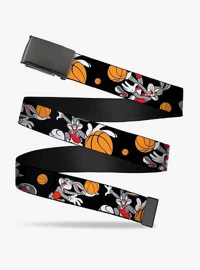 Looney Tunes Bugs Bunny Basketball Poses Flip Web Belt