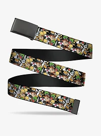 Looney Tunes Character Stacked Collage Flip Web Belt