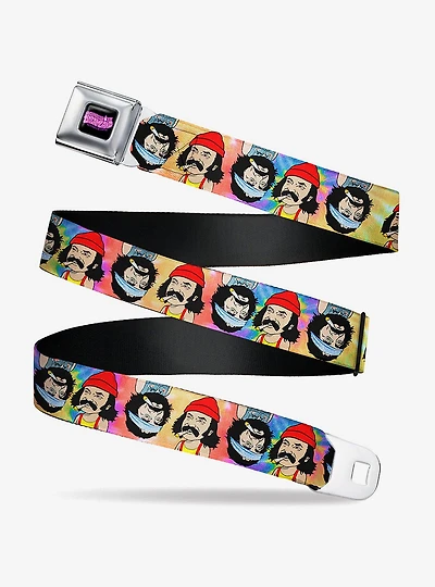 Cheech & Chong Homies in Dreamland Pose Flip Tie Dye Multi Seatbelt Belt