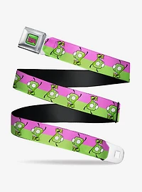 Invader Zim GIR Drinking Pose Stripe Purple Seatbelt Belt