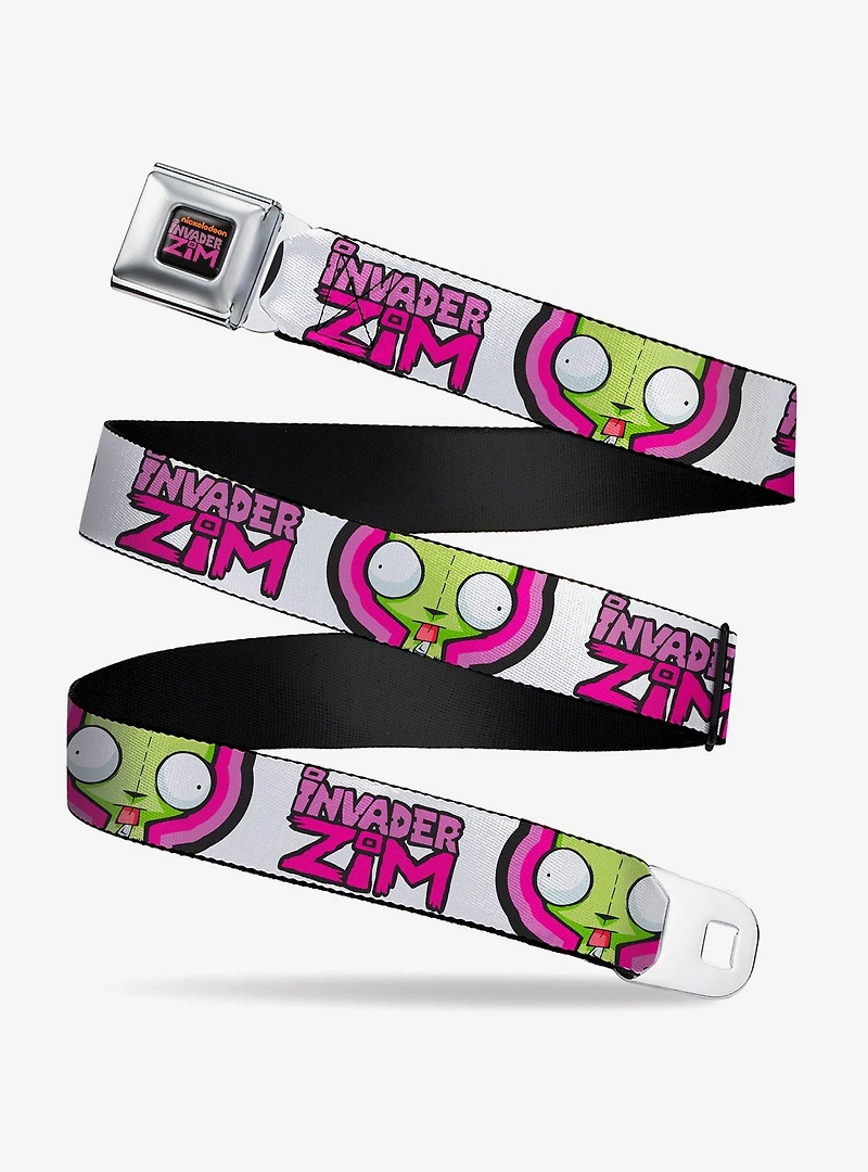 Invader Zim Title Logo And GIR Pose Close Ups Seatbelt Belt