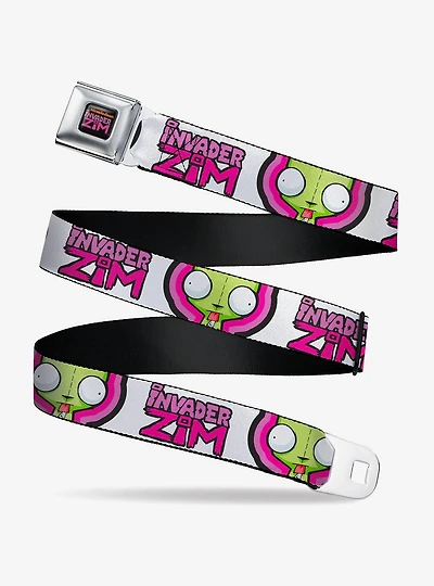 Invader Zim Title Logo And GIR Pose Close Ups Seatbelt Belt