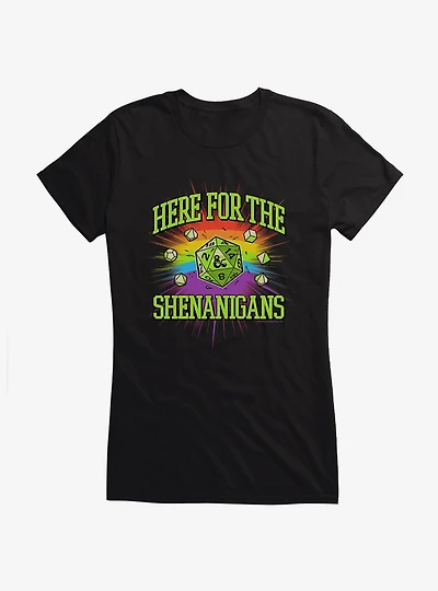 Dungeons & Dragons Here For The Shenanigans Girls T-Shirt
