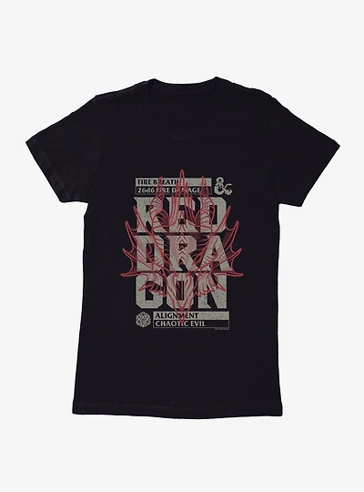 Dungeons & Dragons Red Dragon Stamp Womens T-Shirt
