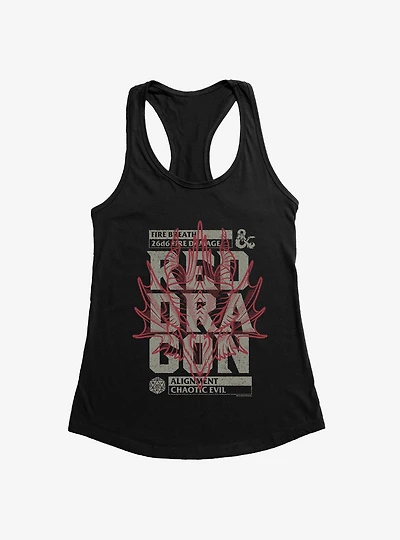 Dungeons & Dragons Red Dragon Stamp Womens Tank Top