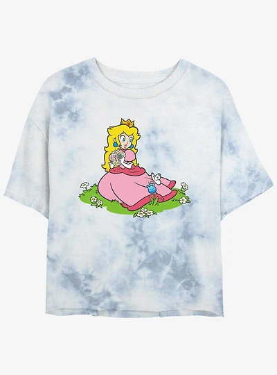 Nintendo Peach And A Butterfly Tie-Dye T-Shirt