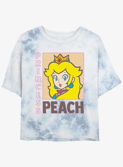 Nintendo Framed Princess Peach Girls Tie-Dye Crop T-Shirt