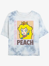 Nintendo Framed Princess Peach Girls Tie-Dye Crop T-Shirt
