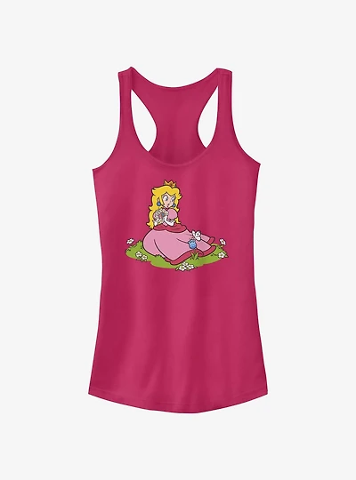 Nintendo Peach And A Butterfly Girls Tank