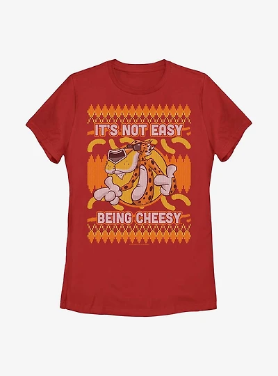 Cheetos Chester Cheetah Ugly Christmas Sweater Pattern Womens T-Shirt