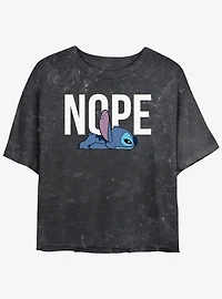 Disney Lilo & Stitch Nope Stitch Girls Mineral Wash Crop T-Shirt