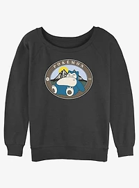 Pokemon Sleepy Snorlax Girls Slouchy Sweatshirt