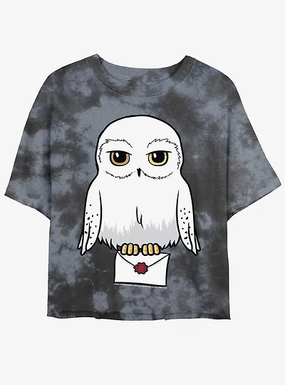 Harry Potter Anime Hedwig Mail Girls Tie-Dye Crop T-Shirt