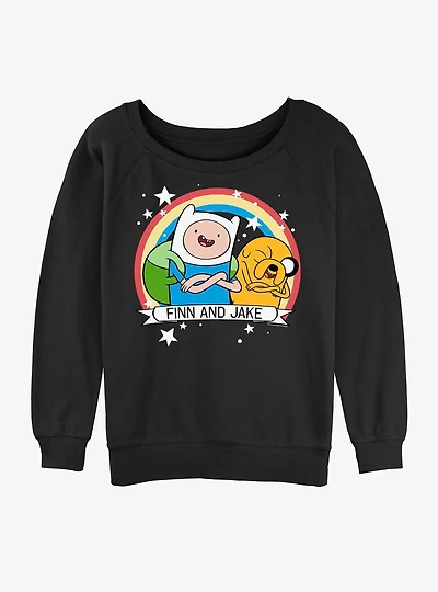 Adventure Time Jake & Finn Besties Forever Girls Slouchy Sweatshirt