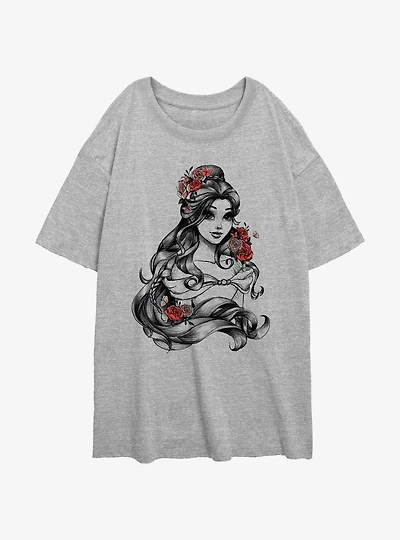 Disney Beauty and the Beast Belle Flower Girls Oversized T-Shirt