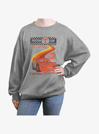 Disney Pixar Cars Retro McQueen Speedway Girls Oversized Sweatshirt
