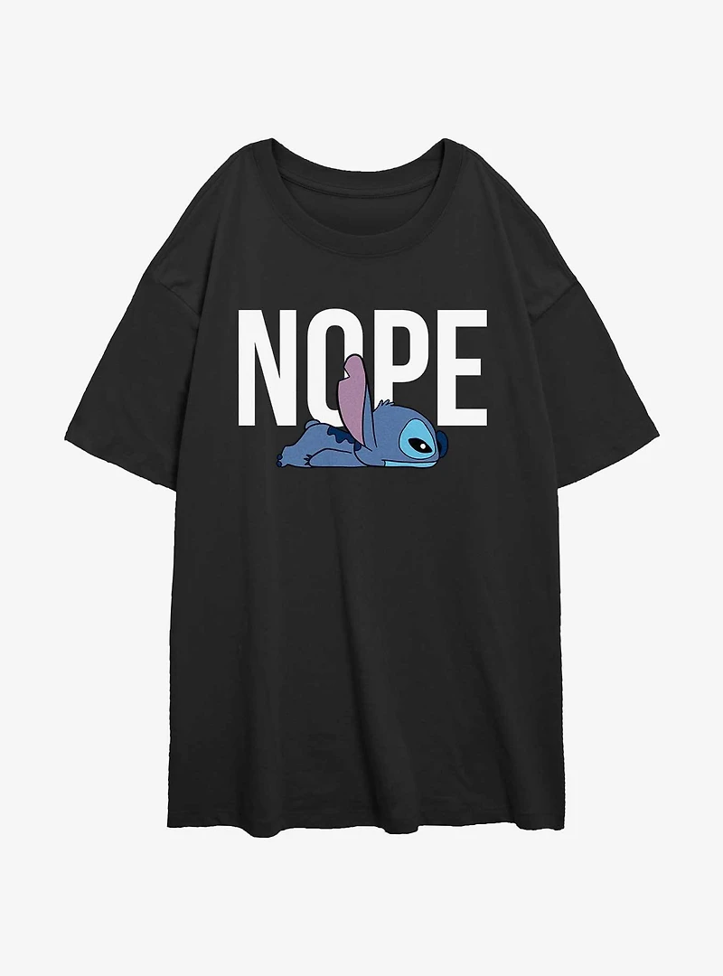 Disney Lilo & Stitch Nope Girls Oversized T-Shirt