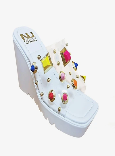 Palm Beach Stones Wedge Sandal White