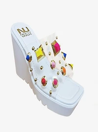 Palm Beach Stones Wedge Sandal White