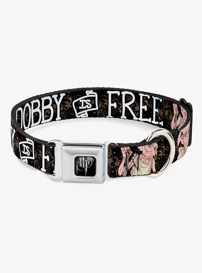 Harry Potter Dobby Is Free Star Swirls Seatbelt Buckle Dog Collar