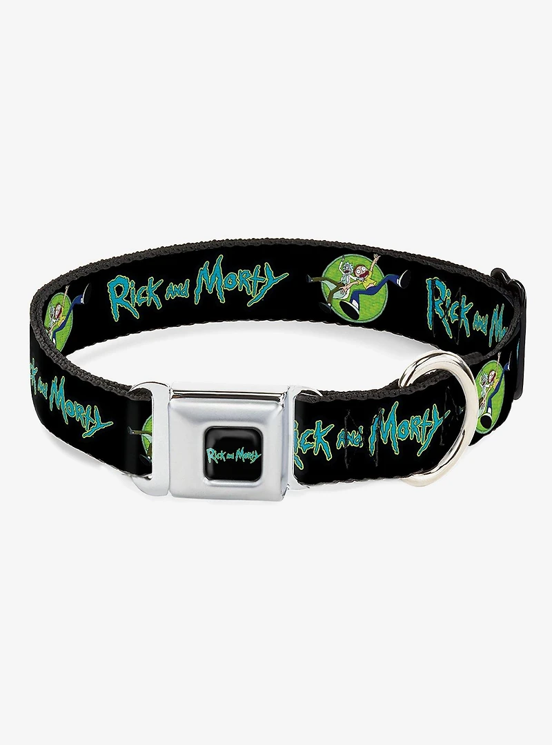 Rick and Morty Title Logo Portal Pose Seatbelt Buckle Dog Collar