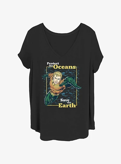DC Aquaman Protecting Oceans Girls T-Shirt Plus Size