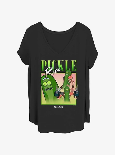 Rick and Morty Pickle Rick 90's Portrait Girls T-Shirt Plus Size