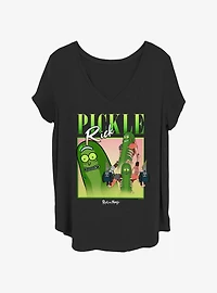 Rick and Morty Pickle Rick 90's Portrait Girls T-Shirt Plus Size