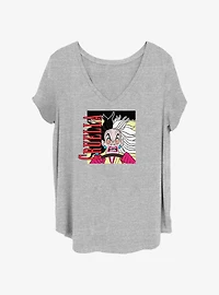 Disney 101 Dalmatians Raging Cruella Girls T-Shirt Plus Size