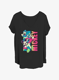 Disney Mickey Mouse & Friends Bust Out Girls T-Shirt Plus Size