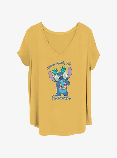 Disney Lilo & Stitch Always Ready For Summer Girls T-Shirt Plus Size