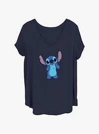 Disney Lilo & Stitch Bashful Cute Stitch Girls T-Shirt Plus Size