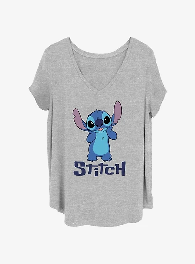 Disney Lilo & Stitch Bashful Stitch Smile Girls T-Shirt Plus Size