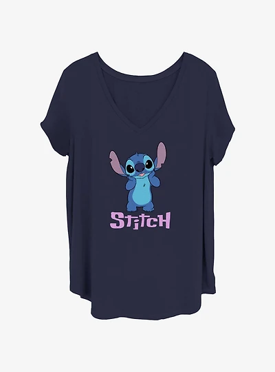 Disney Lilo & Stitch Bashful Stitch Smile Girls T-Shirt Plus Size