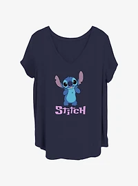 Disney Lilo & Stitch Bashful Stitch Smile Girls T-Shirt Plus Size